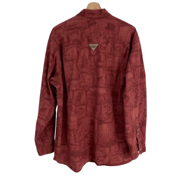 OUTDOOR CORE Columbia Cotton Button-Up Shirt – Red Utility Hunting – Men’s L - Picture 2 of 6